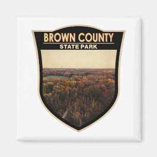 Brown County State Park Indiana Badge  Magnet
