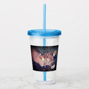 Brown cow acrylic tumbler