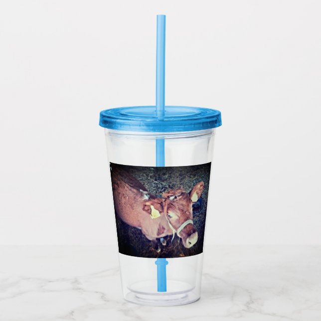 Brown cow acrylic tumbler (Front)
