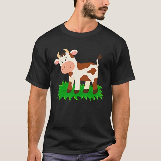 Brown Cow Baby Kids Boys Girls Calf T-Shirt (Front)