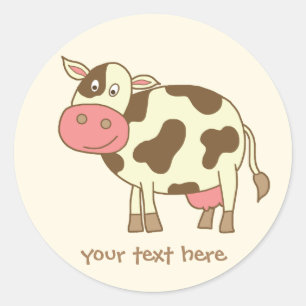 Brown Cow Classic Round Sticker