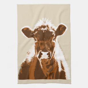 Brown Cow Farm Animal Tea Towel
