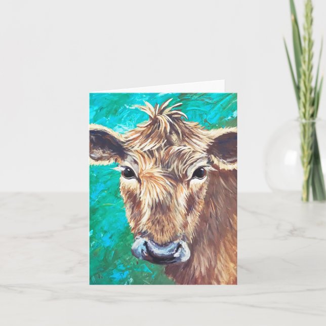 Brown Cow Folded Card (Front)