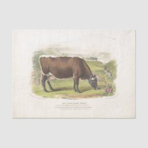 Brown Cow Grazing Ephemera Decoupage Vintage Farm Tissue Paper