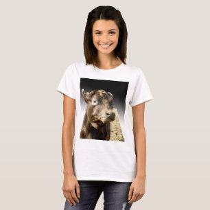 Brown Cow Munching On Hay, T-Shirt
