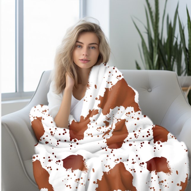 Brown Cow Print Fleece Blanket (Creator Uploaded)