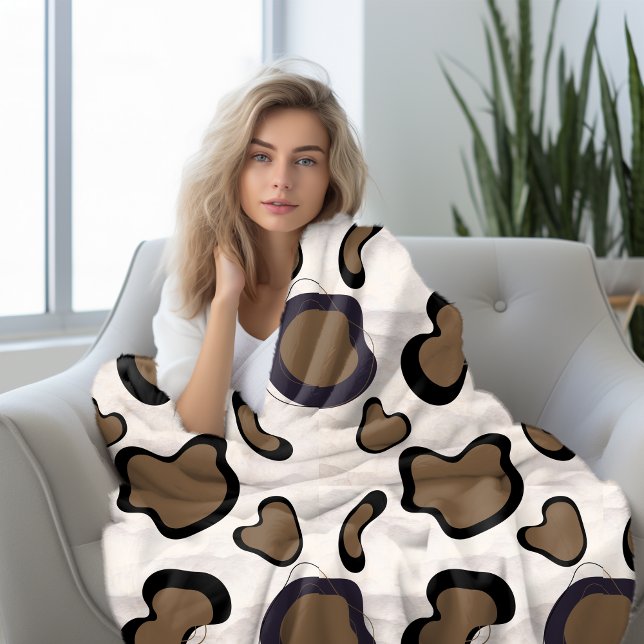 Brown Cow print Fleece Blanket (Creator Uploaded)