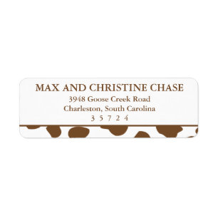 Brown Cow Print Pattern Labels