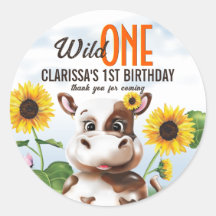 Brown Cow Sunflower Girl First Birthday