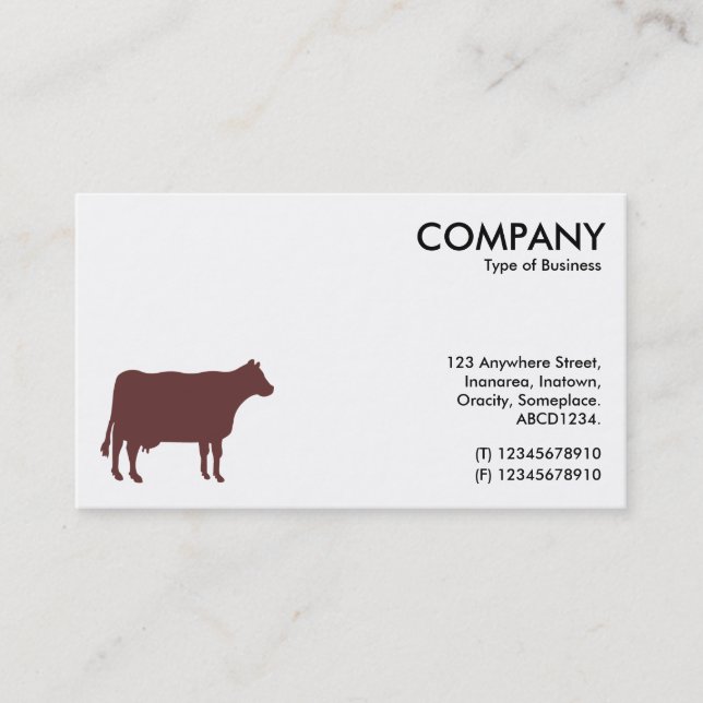 Brown Cow Symbol - White Business Card (Front)