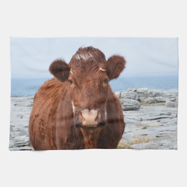 Brown Cow Tea Towel (Horizontal)