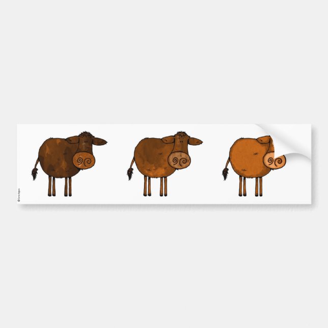 brown cow trio scrapbook sticker (Front)