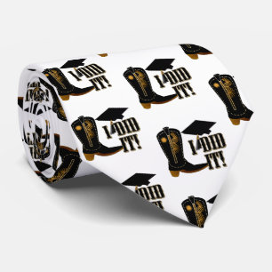 Brown Cowboy Boots Graduation Tie