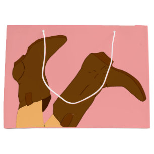 Brown Cowboy Boots Large Gift Bag