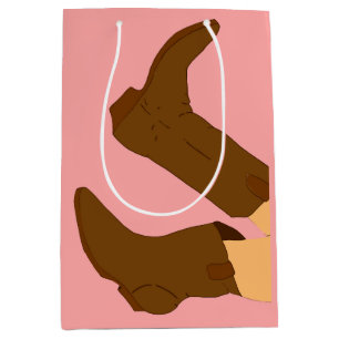 Brown Cowboy Boots   Medium Gift Bag