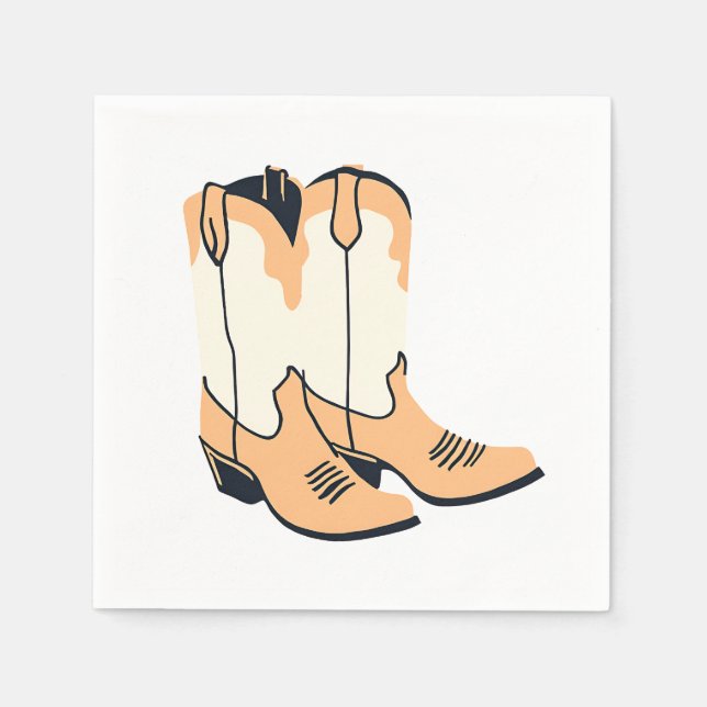 Brown Cowboy Boots Napkin (Front)