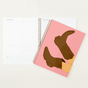 Brown Cowboy Boots Planner