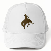 Brown Cowboy Bucking Horse