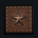 Brown Cowboy Rustic Western Country Texas Star Gift Box<br><div class="desc">Brown Cowboy Rustic Western Country Texas Star gift box . Cowboy farmhouse accessories.</div>