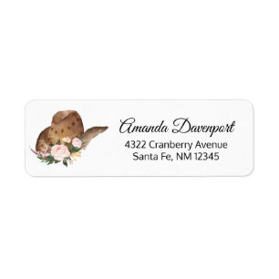 Brown Cowgirl Hat with Pink Flowers