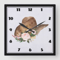 Brown Cowgirl Hat with Pink Flowers