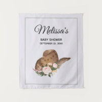 Brown Cowgirl Hat with Pink Flowers