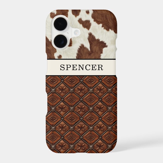 Brown Cowhide and Leather Monogrammed (Back)