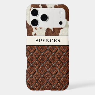 Brown Cowhide and Leather Monogrammed
