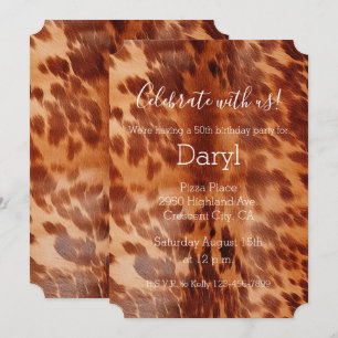 Brown Cowhide Animal Print Invitation