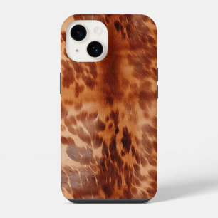 Brown Cowhide Animal Print iPhone 14 Case