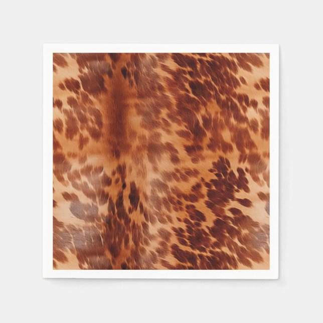 Brown Cowhide Animal Print Napkin (Front)
