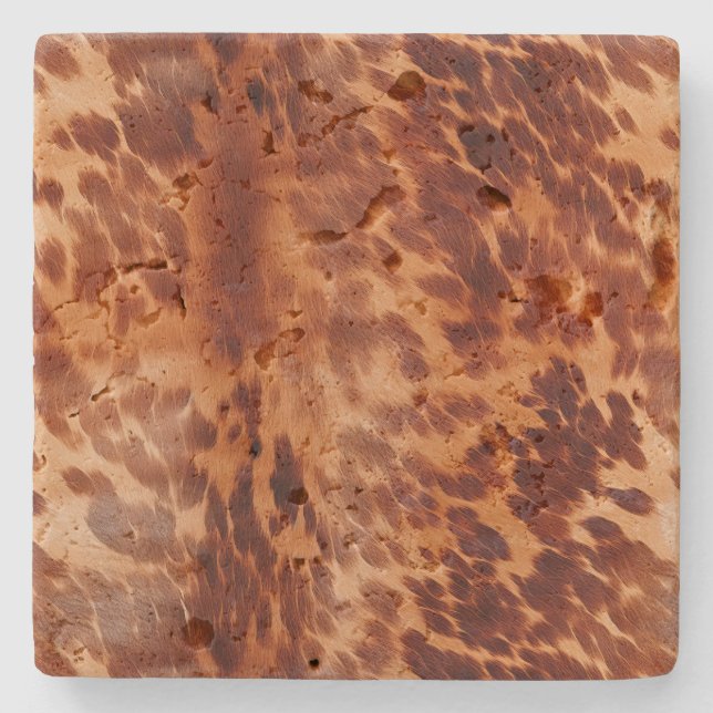 Brown Cowhide Animal Print Stone Coaster (Front)