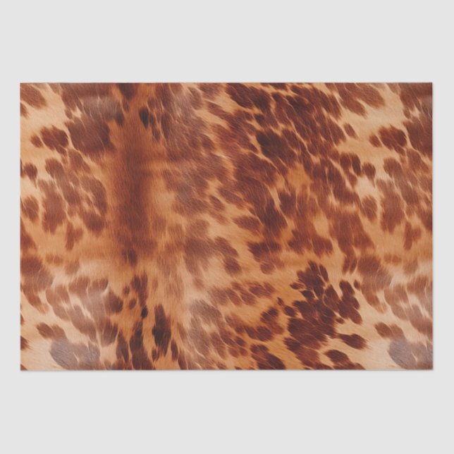 Brown Cowhide Animal Print Tissue Paper (Front)