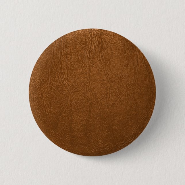 Brown Cowhide Leather Texture Look 6 Cm Round Badge (Front)