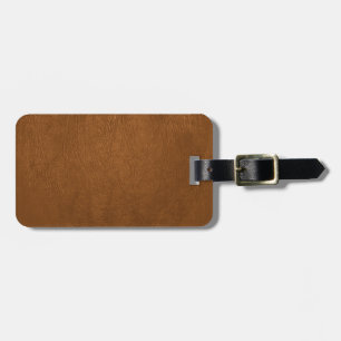 Brown Cowhide Leather Texture Look Luggage Tag