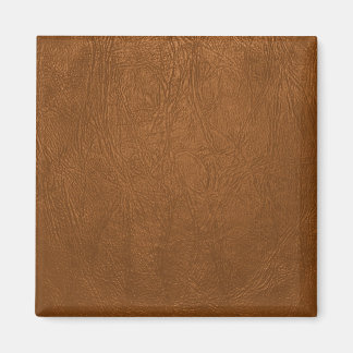 Brown Cowhide Leather Texture Look Magnet