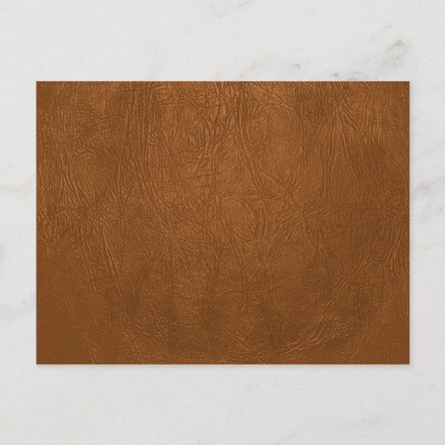 Brown Cowhide Leather Texture Look Postcard (Front)