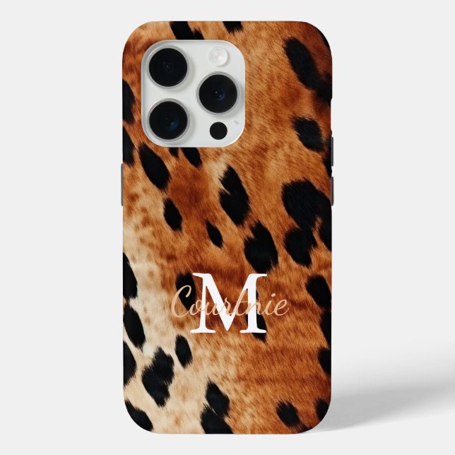 Brown Cowhide Monogram Case-Mate iPhone Case (Back)