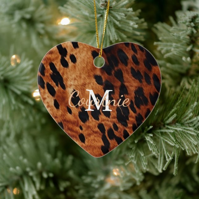 Brown Cowhide Monogram Ceramic Tree Decoration (Tree)