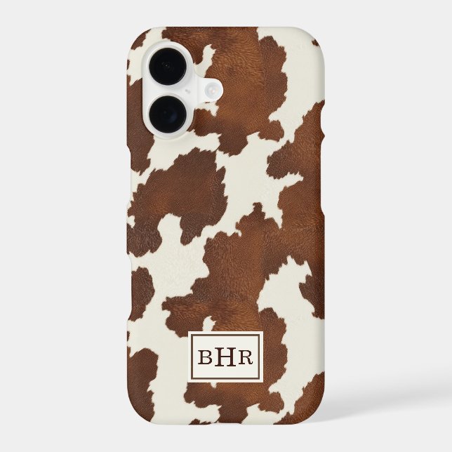 Brown Cowhide Monogrammed (Back)