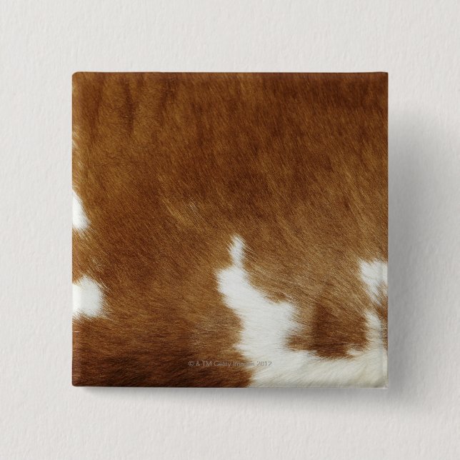Brown Cowhide Print 15 Cm Square Badge (Front)