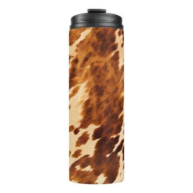 Brown Cowhide Thermal Tumbler (Front)
