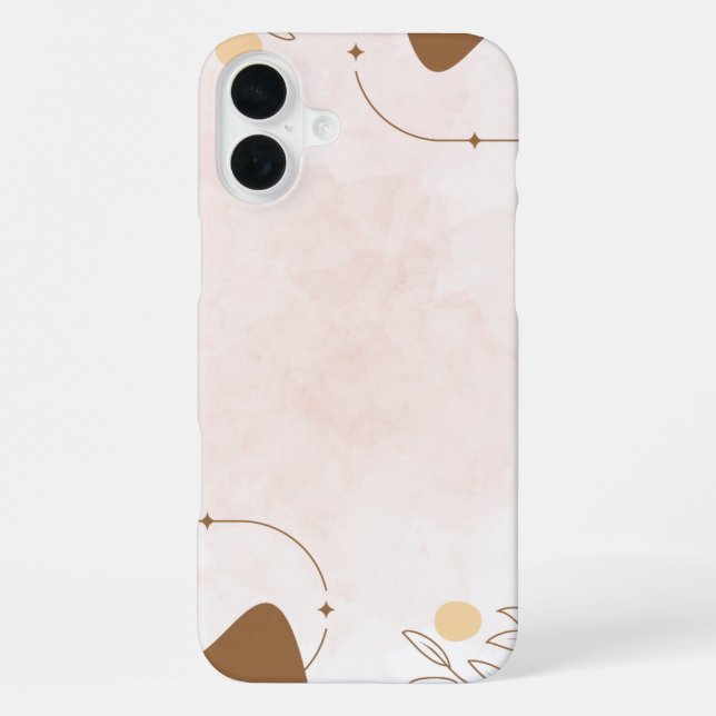 Brown Cream Aesthetic Floral Linktree  | iPhone Case (Back)