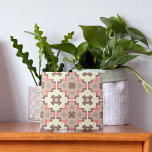 Brown Cream And Pink Geometric Mosaic Pattern Tile<br><div class="desc">Modern and unique decorative tile design featuring a seamless pattern in mosaic style made of many geometric elements in brown,  pink and cream shades.</div>