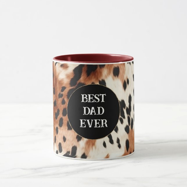 Brown Cream Animal Cowhide Mug (Center)