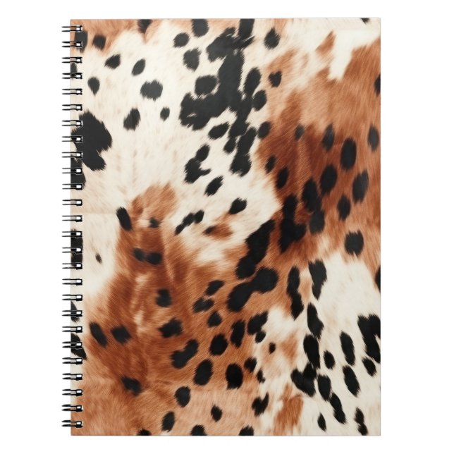 Brown Cream Animal Cowhide Notebook (Front)