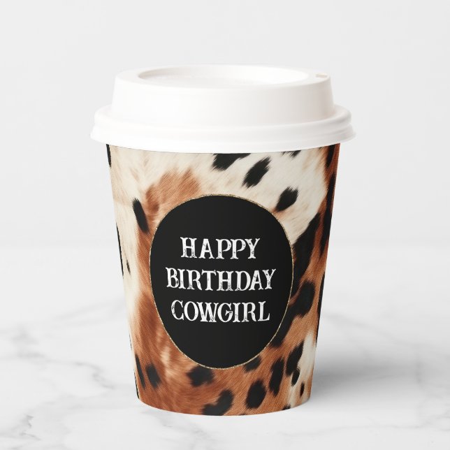 Brown Cream Animal Cowhide Paper Cups (Front)