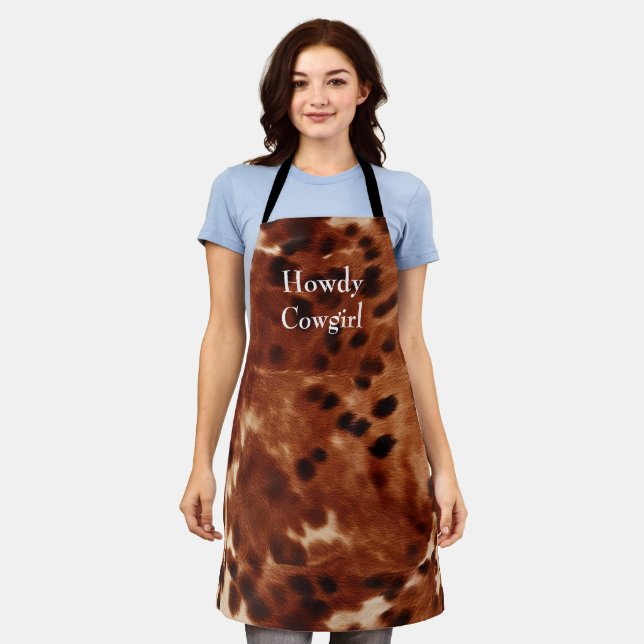 Brown Cream Black Cowhide  Apron (Worn)