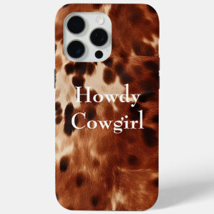 Brown Cream Black Cowhide  iPhone 15 Pro Max Case