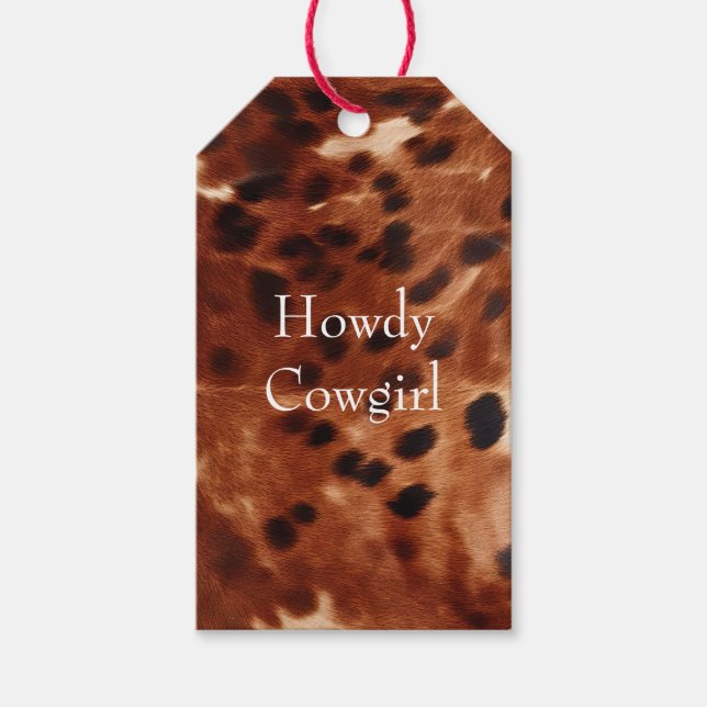 Brown Cream Black Cowhide  Gift Tags (Front)